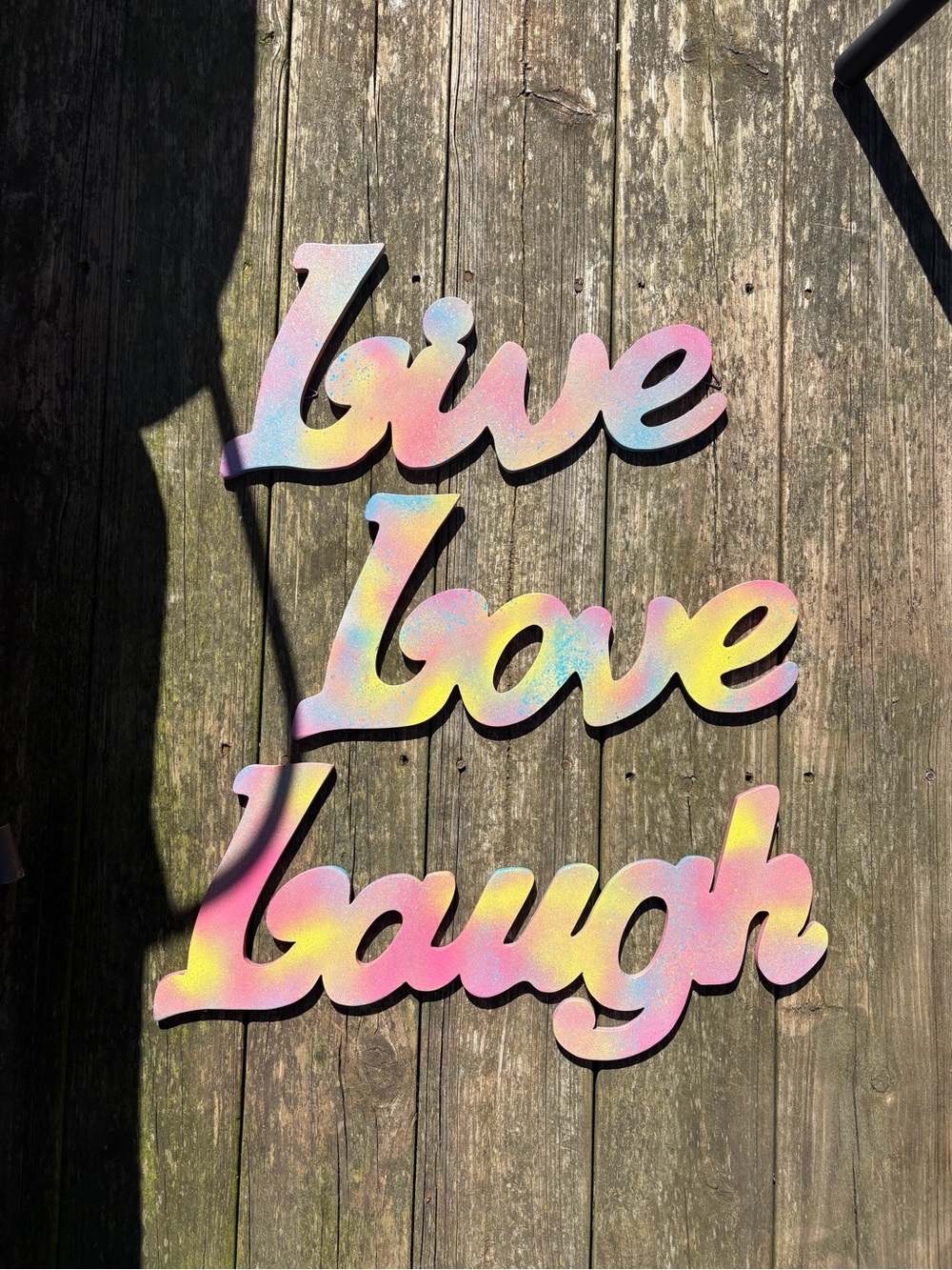 Live Love Laugh Pastel Rainbow Wall Decor-3 piece set